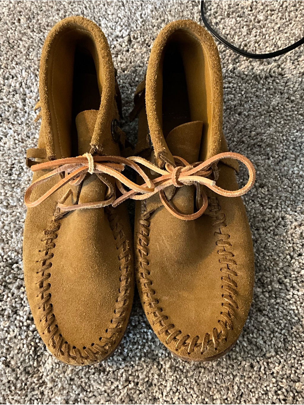 Saint Laurent Tan Suede Moccasin Boots